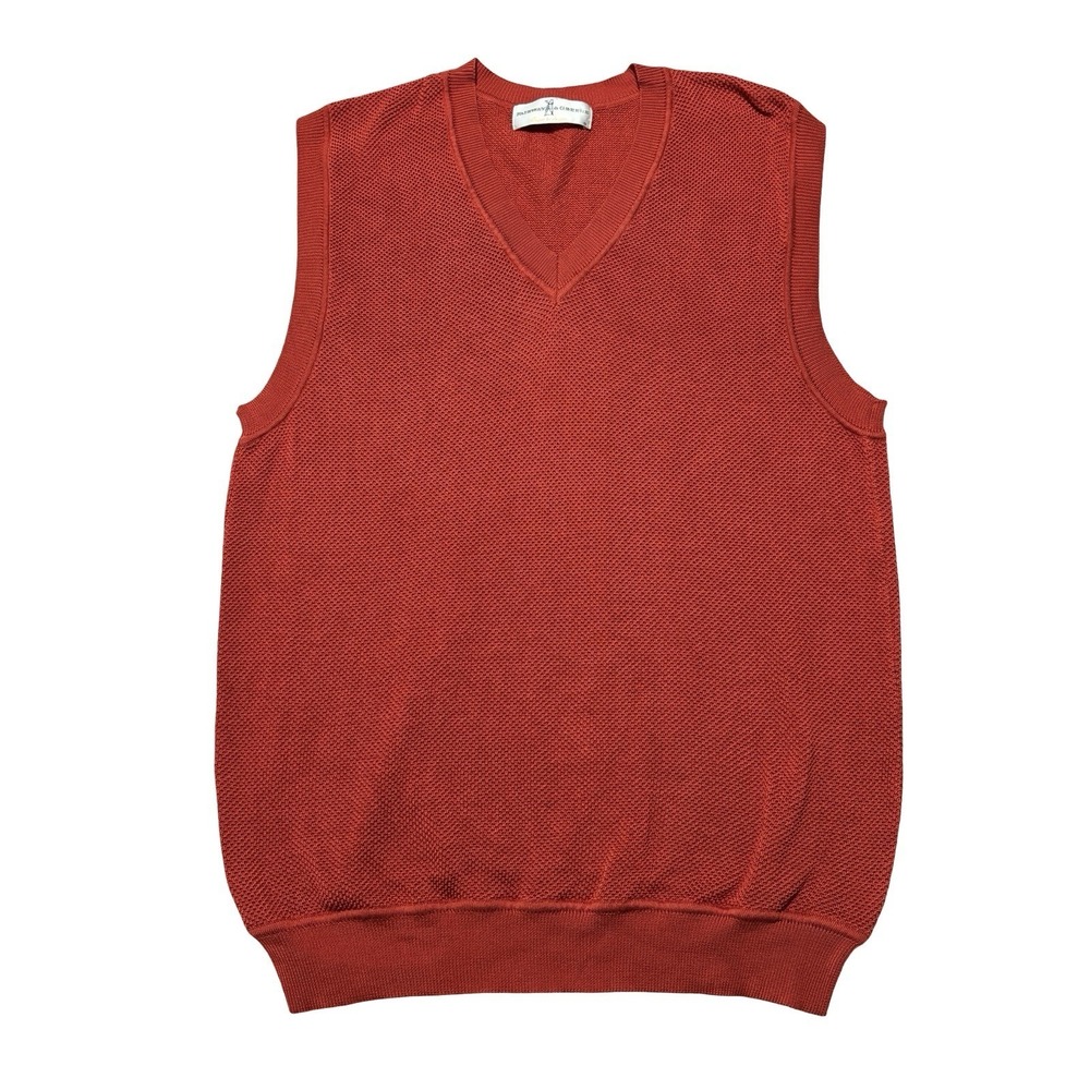 Fairway & Greene Men's V Neck Knit Vest Red Size Medium 20‎ x 29